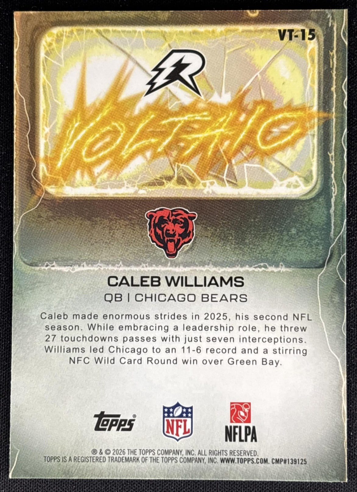 Caleb Williams 2025 Topps Resurgence Voltaic Bears