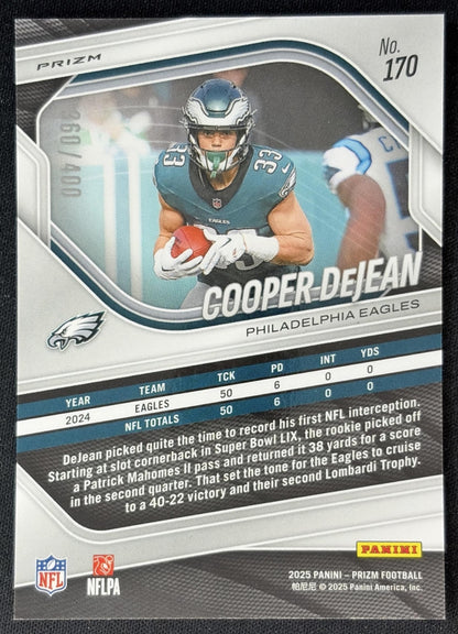 Cooper DeJean 2025 Panini Prizm Pandora /400 Eagles Sports Trading Cards