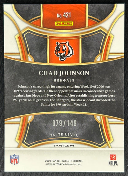 Chad Johnson 2023 Panini Select Tri Color Prizms /259 Bengals Sports Trading Cards