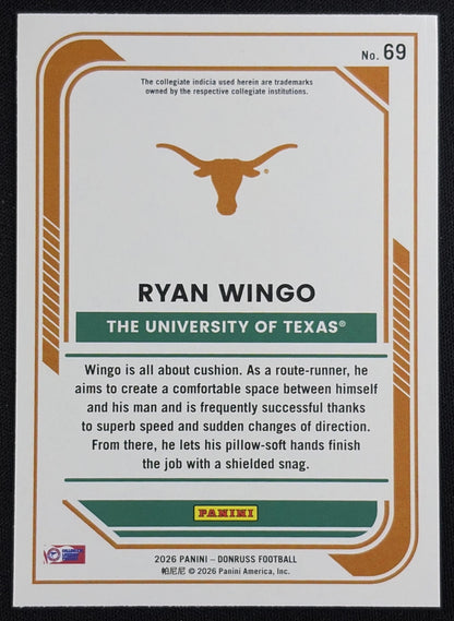 Ryan Wingo 2026 Panini Donruss Lighting Longhorns