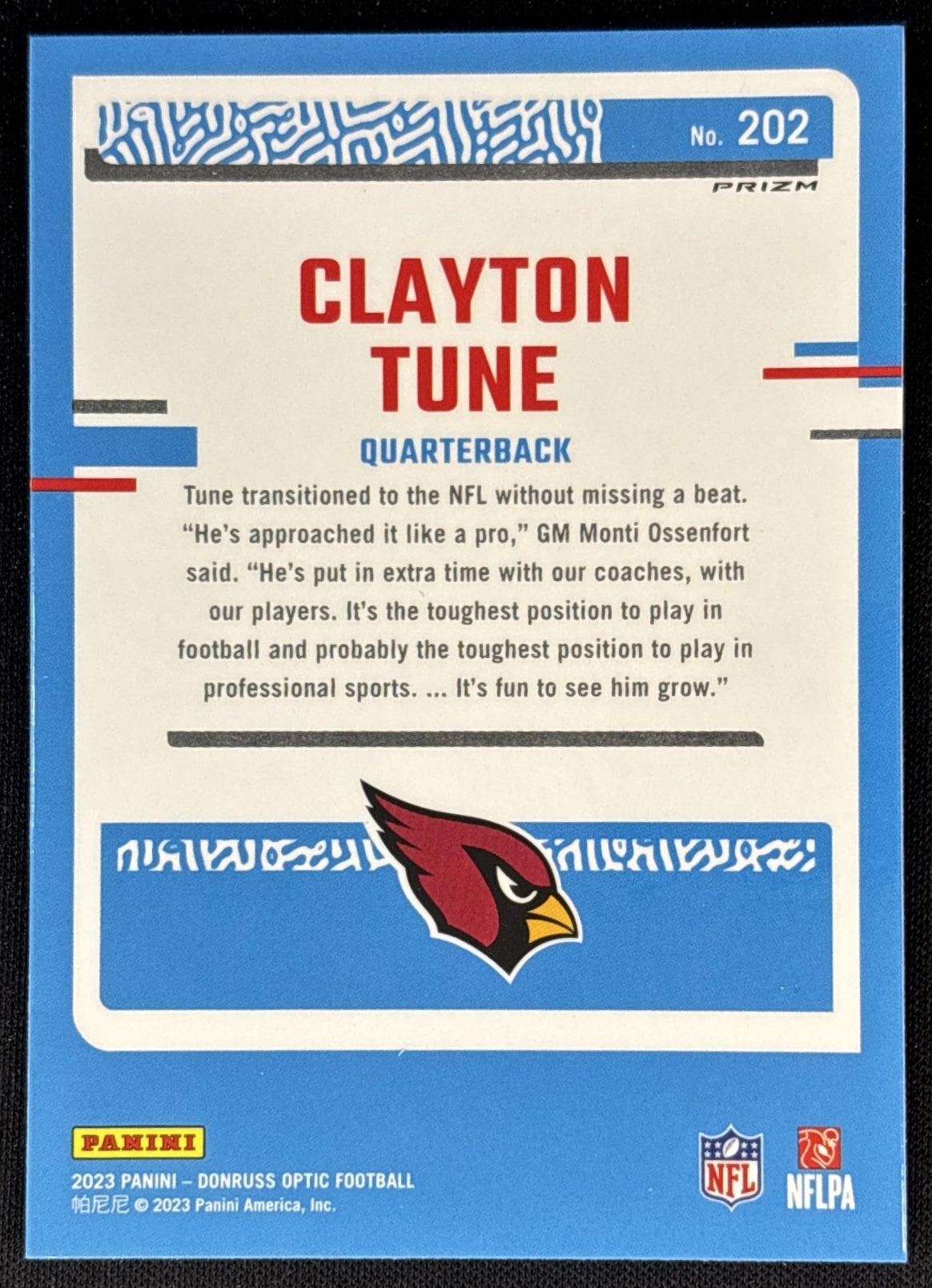 Clayton Tune 2023 Panini Donruss Optic Blue Hyper Prizm Cardinals