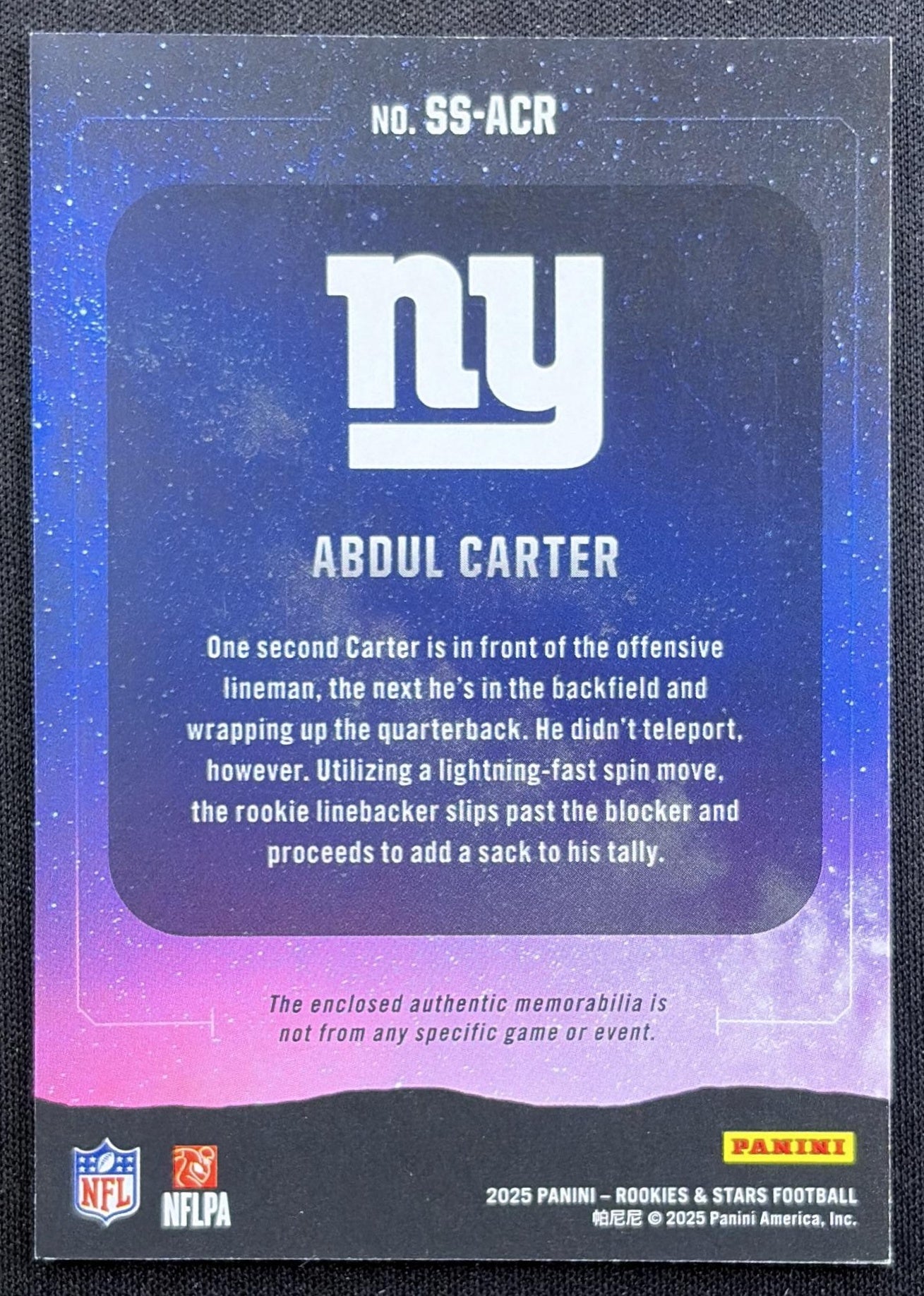 Abdul Carter 2025 Panini Rookies & Stars Star Search Giants