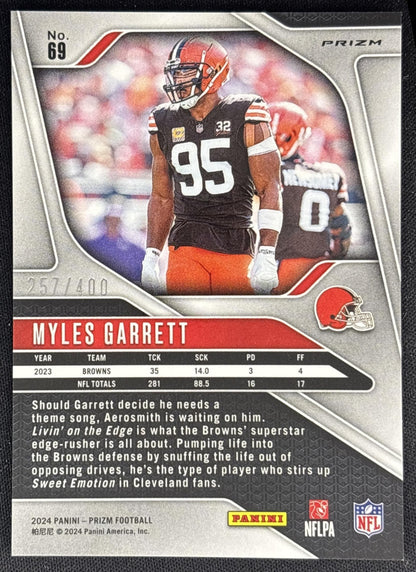 Myles Garrett 2024 Panini Prizm Pandora /400 Browns back