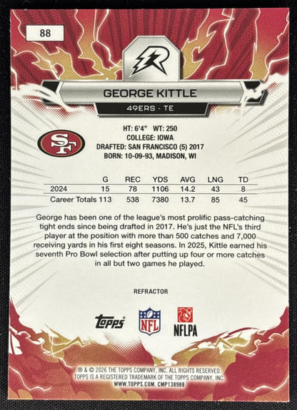 George Kittle 2025 Topps Resurgence Refractor 49ers back