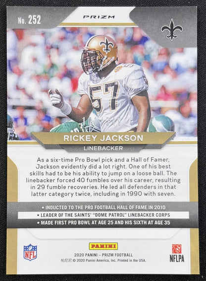 Rickey Jackson 2020 Panini Prizm Orange /249 Saints