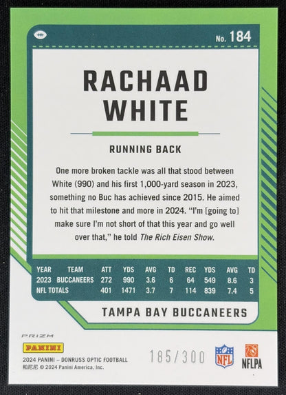 Rachaad White 2024 Panini Donruss Optic Wave /300 Buccaneers back