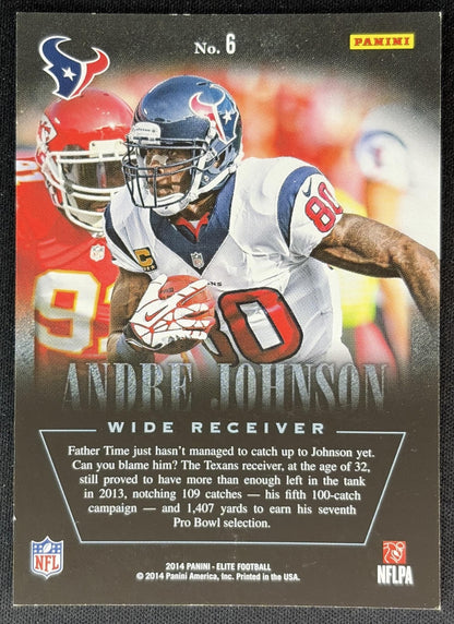 Andre Johnson 2014 Panini Elite Legends of the Fall Silver Texans - Back