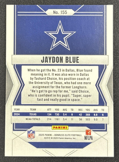 Jaydon Blue 2025 Panini Donruss Elite Rookies Aspirations Shimmer /999 Cowboys
