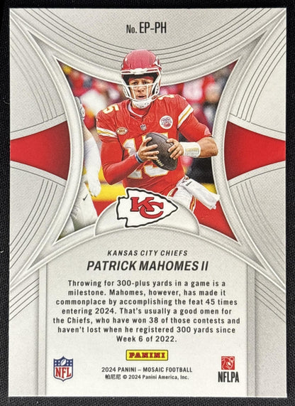 Patrick Mahomes II 2024 Panini Mosaic Epic Performers Chiefs Sports Trading Cards