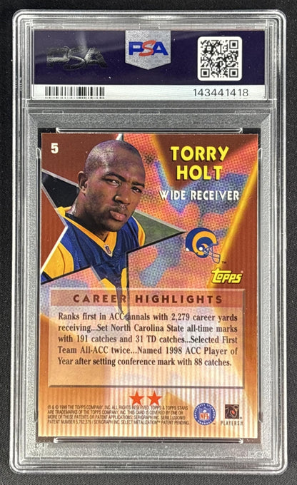 Torry Holt 1999 Topps Stars Two Star PSA 9 Rams Sports Trading Cards