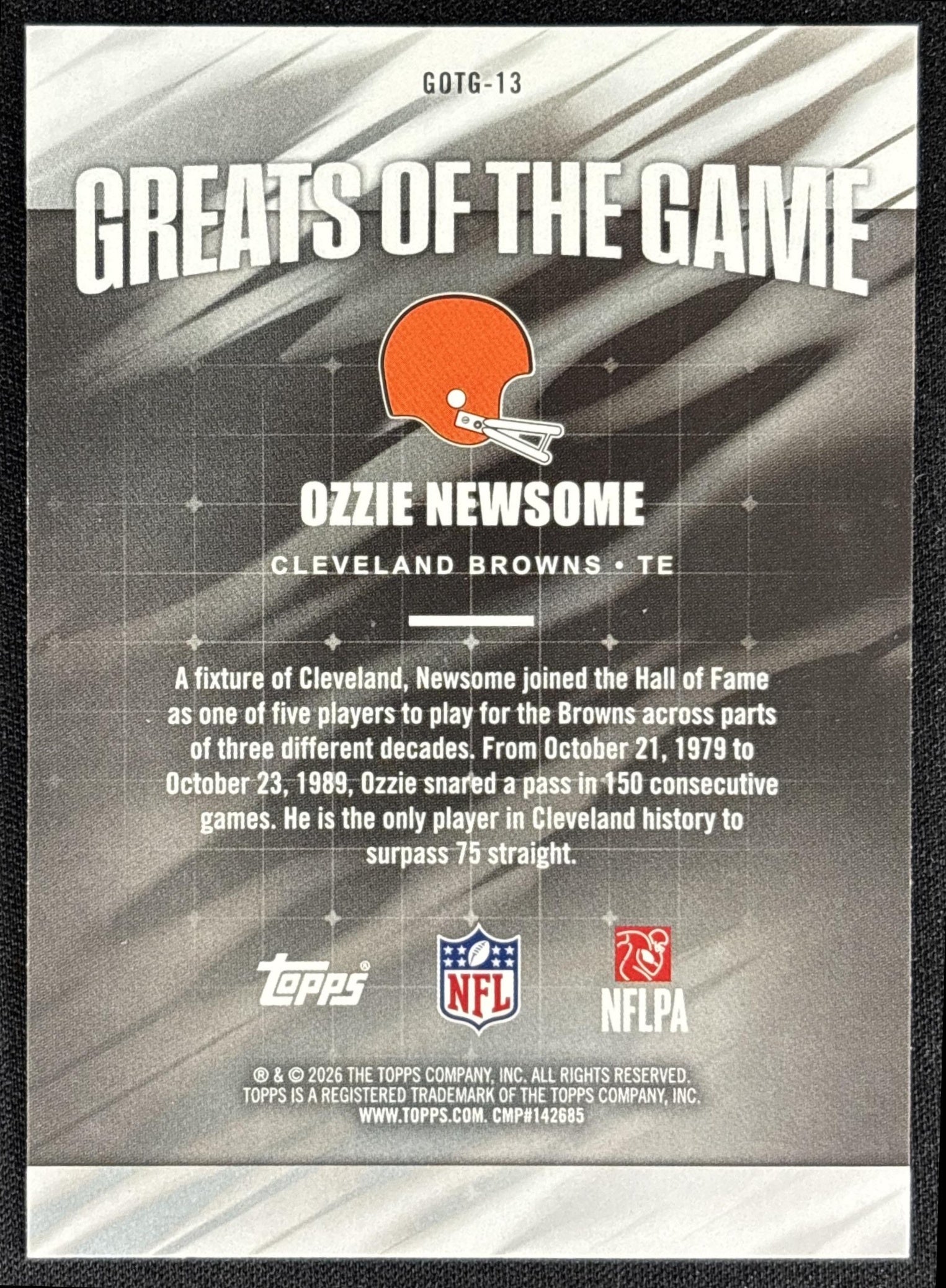 Ozzie Newsome 2026 Topps Greats Of The Game Browns