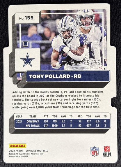 Tony Pollard 2022 Panini Donruss Silver Die Cut Press Proof /75