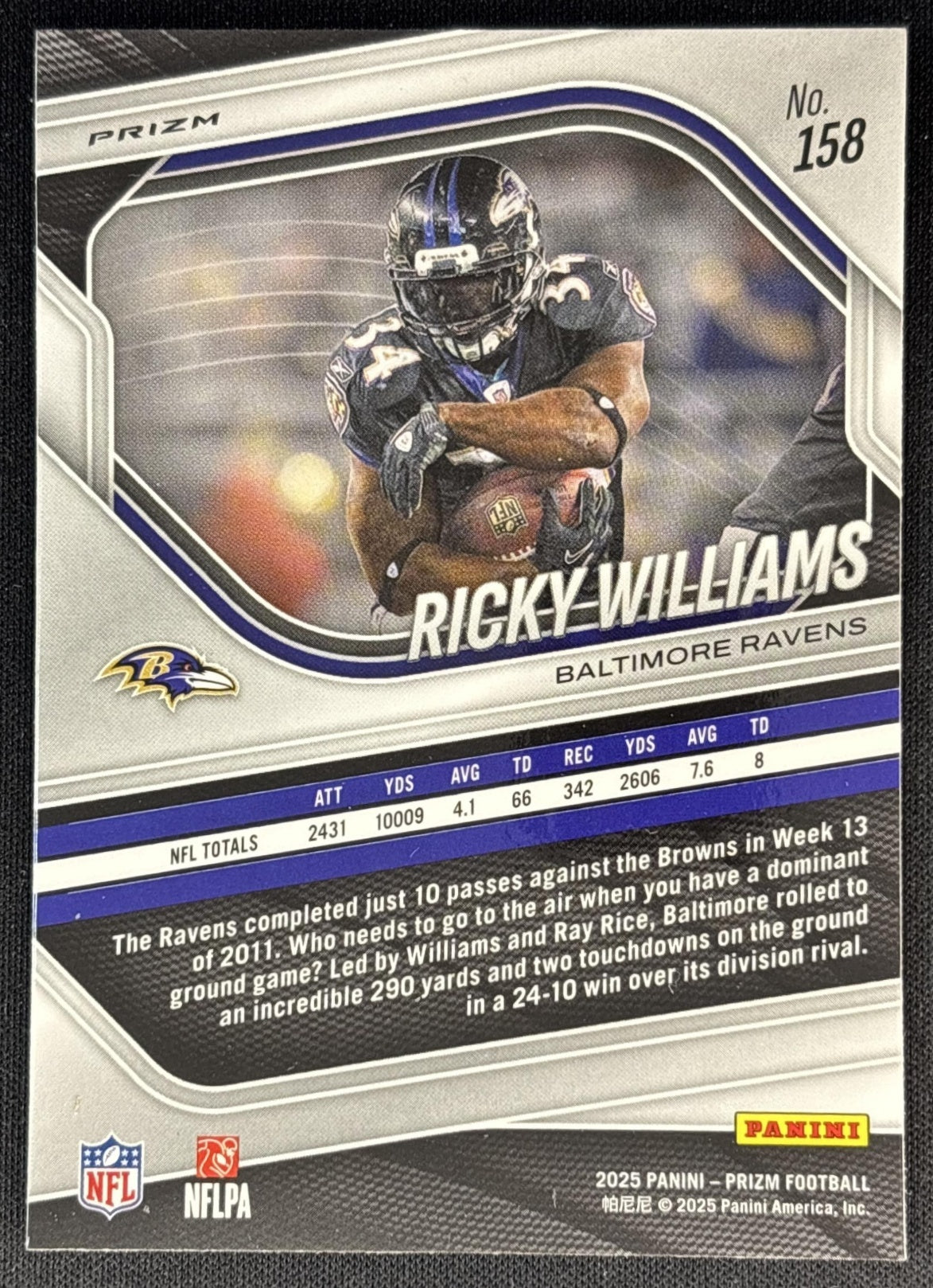 Ricky Williams 2025 Panini Prizm Neon Green Pulsar