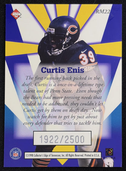 Curtis Enis 1998 Collector's Edge Masters Rookie Masters /2500 Bears - back