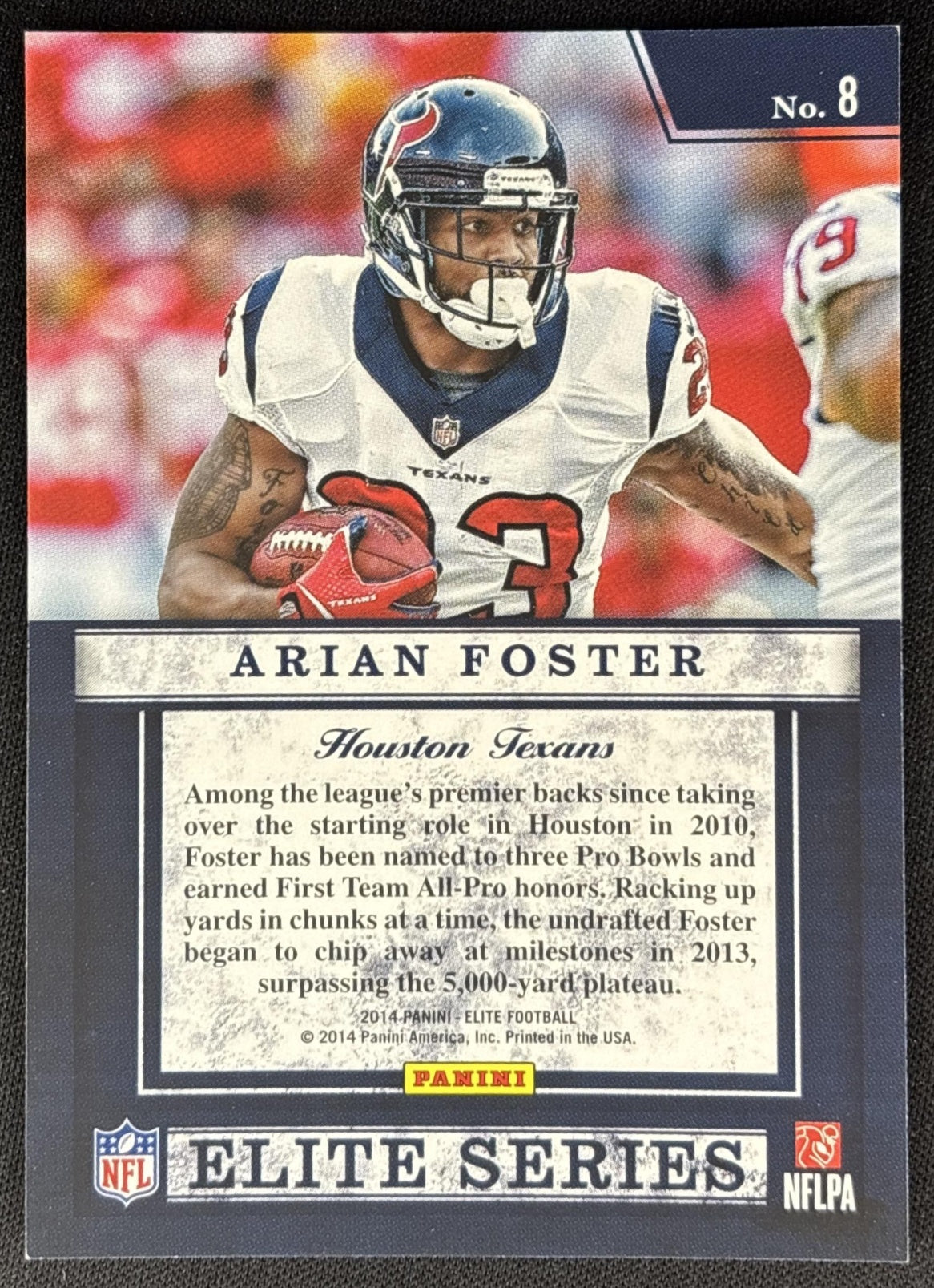 Arian Foster 2014 Panini Elite Series Silver Texans Sports Trading Cards
