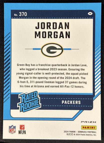 Jordan Morgan 2024 Panini Donruss Optic Rated Rookie Preview Red Wave Packers