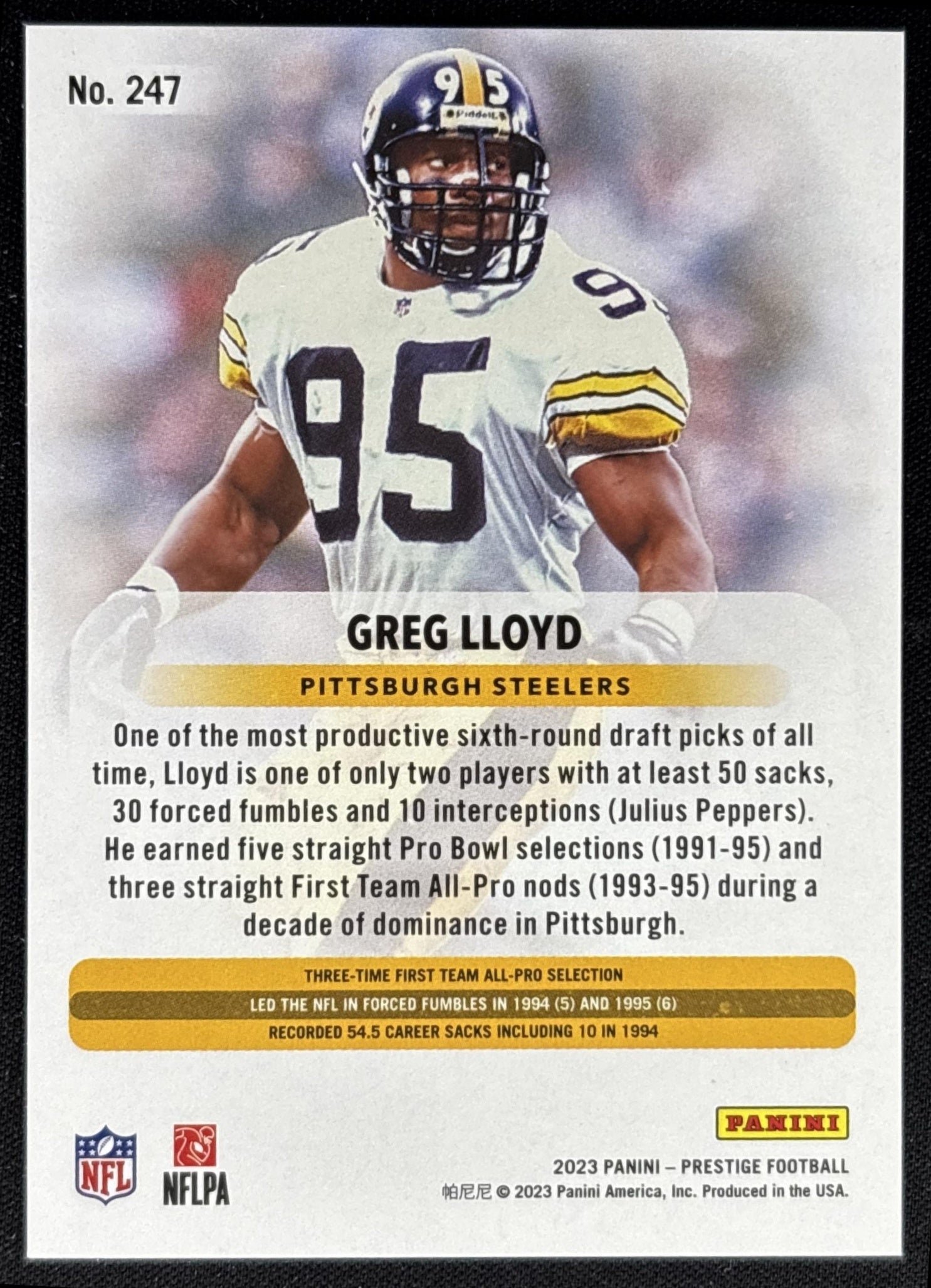 Greg Lloyd 2023 Panini Prestige Xtra Points Red /599 Steelers