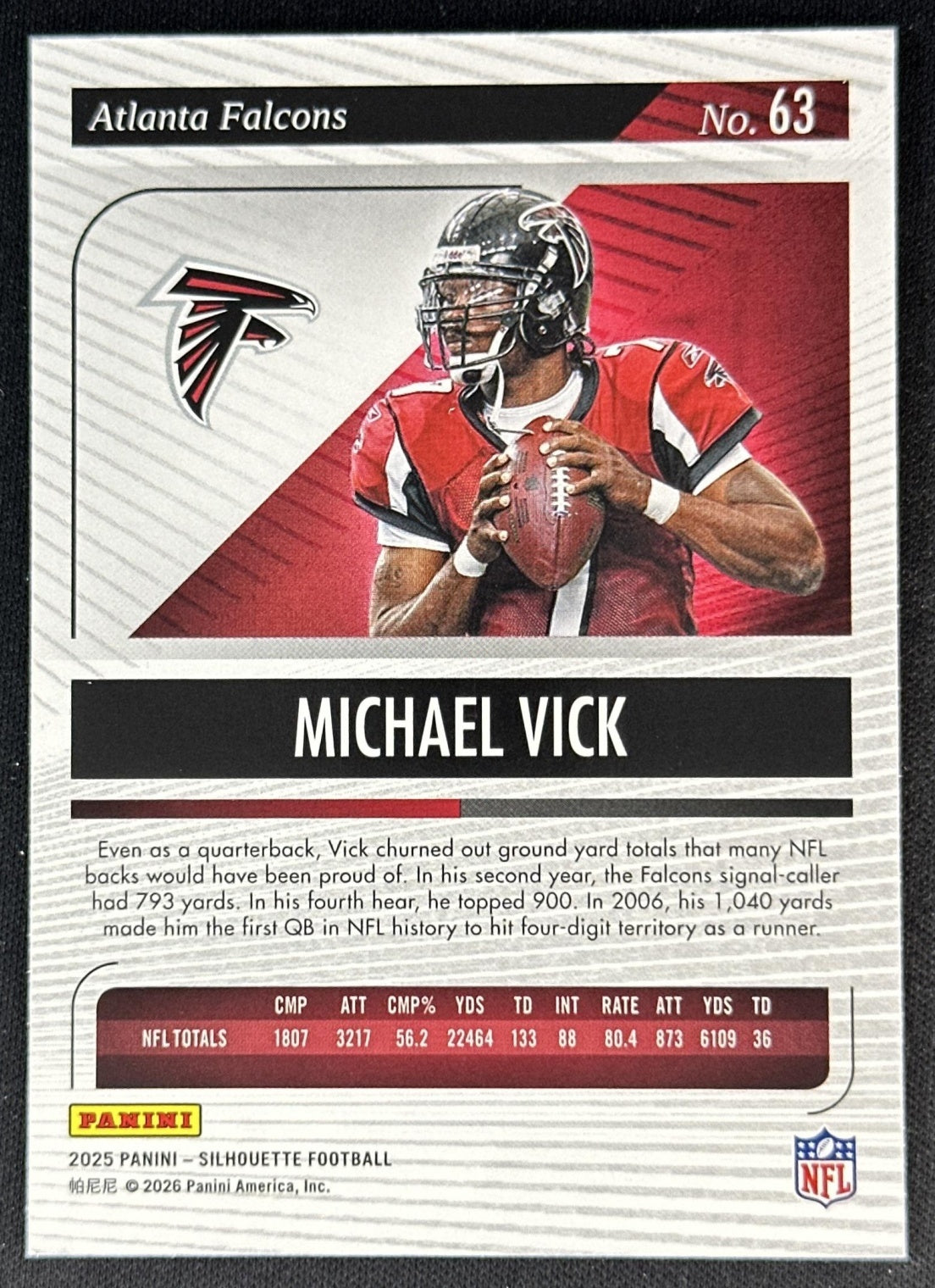 Michael Vick 2025 Panini Silhouette Falcons