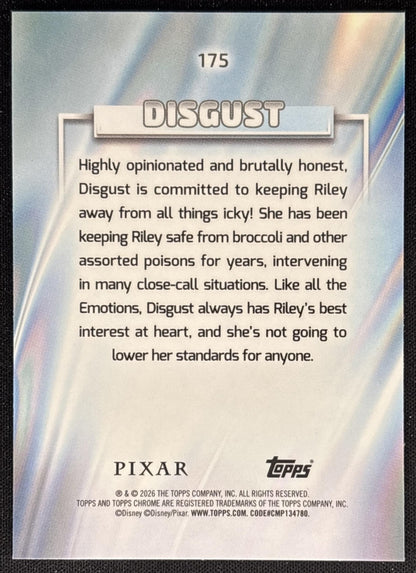 Disgust 2026 Topps Chrome Disney Raywave Refractor Inside Out back