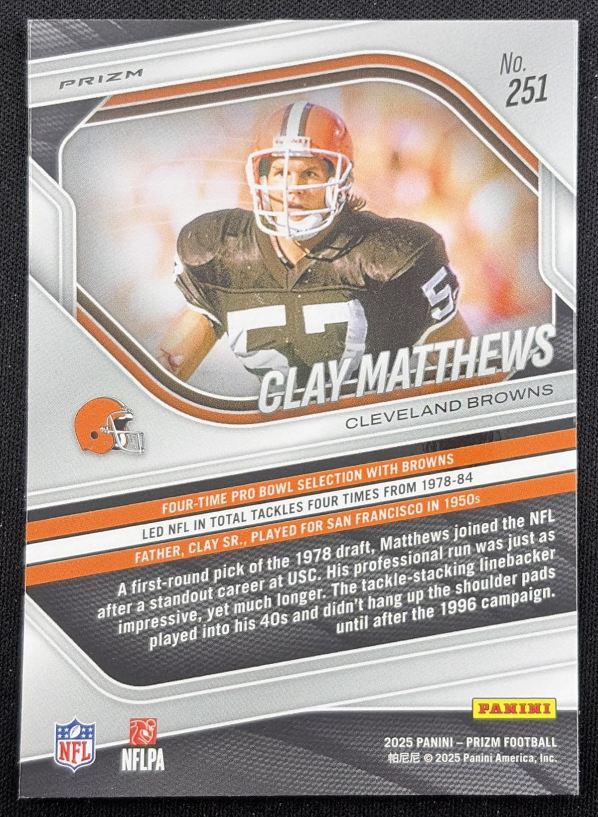 Clay Matthews Jr. 2025 Panini Prizm No Huddle Browns
