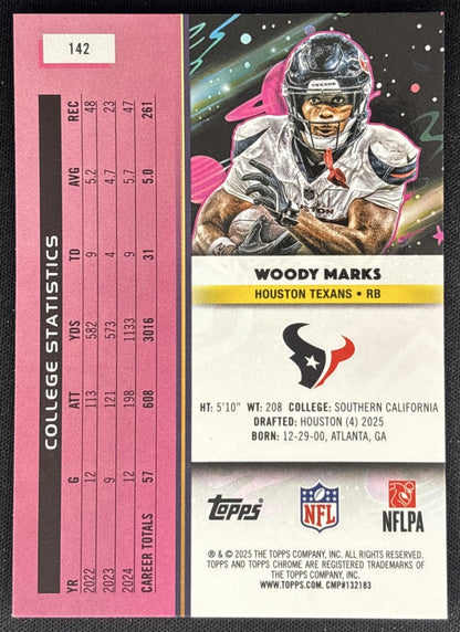 Woody Marks 2025 Topps Cosmic Chrome Texans back