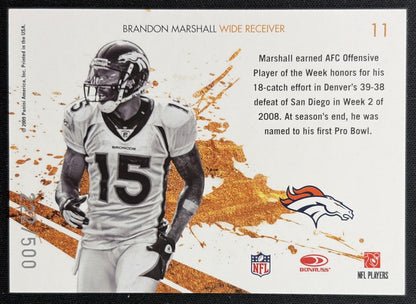 Brandon Marshall 2009 Panini Donruss Rookies & Stars Gold /500 Broncos