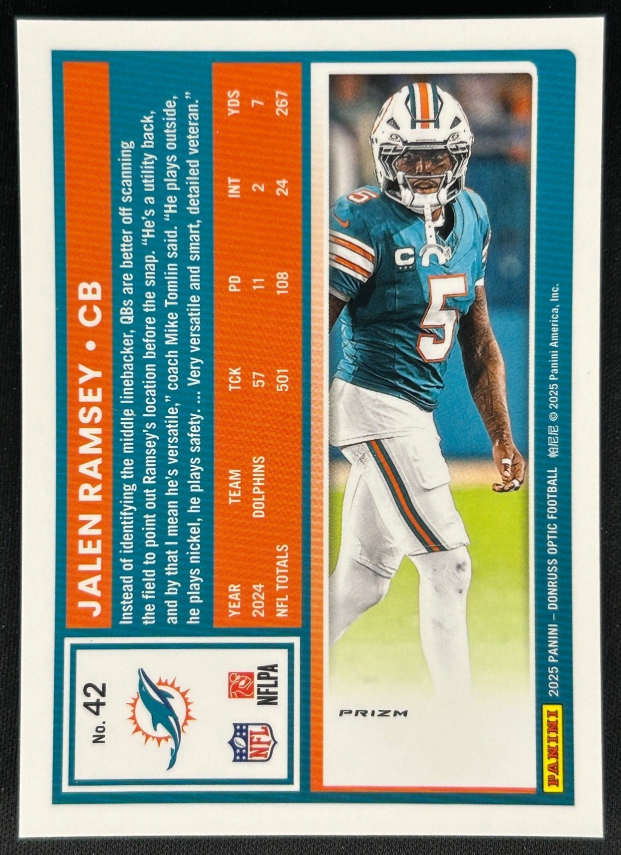 Jalen Ramsey 2025 Donruss Optic Stars Prizm Dolphins Sports Trading Cards