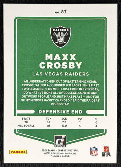 Maxx Crosby 2021 Panini Donruss Press Proof Premium Raiders