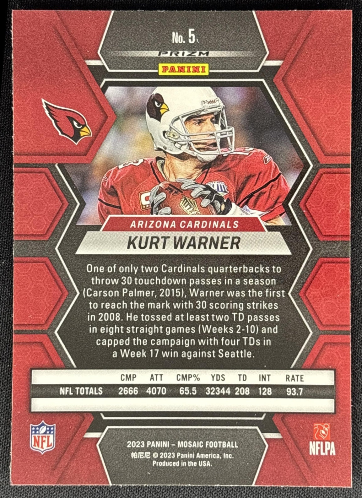 Kurt Warner 2023 Panini Mosaic Green Mosaic Cardinals Sports Trading Cards