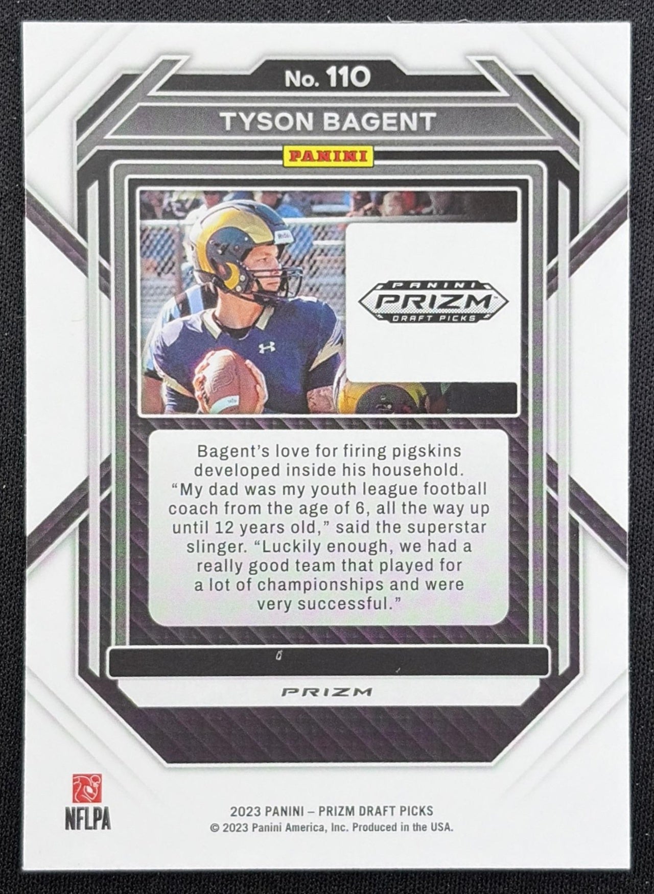 Tyson Bagent 2023 Panini Prizm Draft Picks Prizms Silver