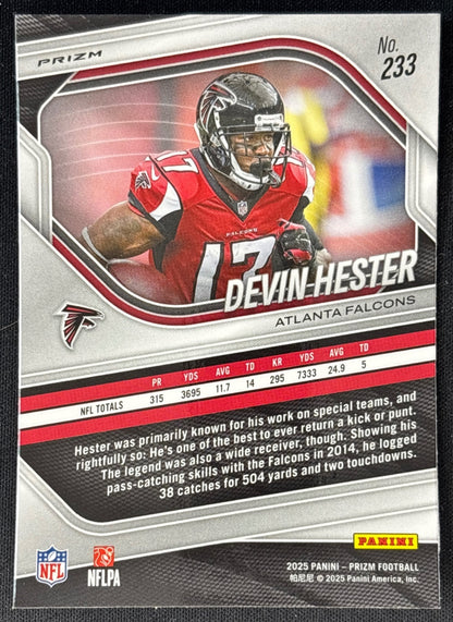 Devin Hester 2025 Prizm Lazer Prizms Falcons - Back