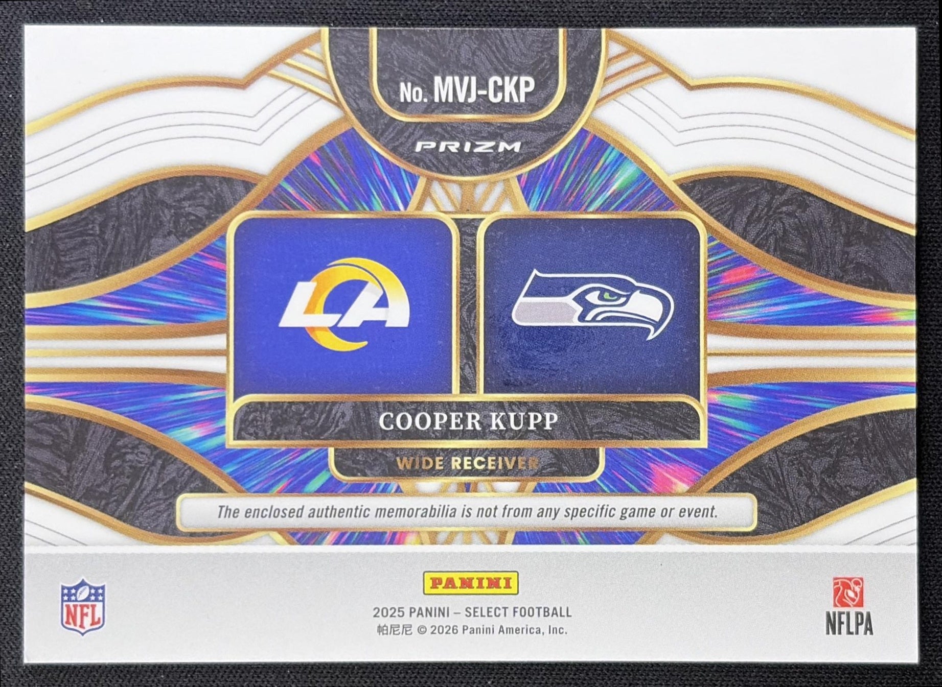 Cooper Kupp 2025 Panini Select Multiverse Jerseys Blue Prizm back