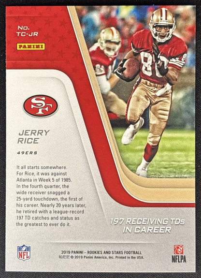 Jerry Rice 2019 Panini Rookies & Stars Touchdown Club 49ers Back