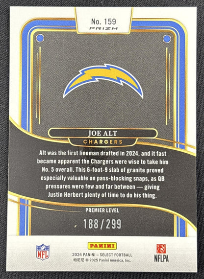 Joe Alt 2024 Panini Select Premier Copper Prizm Shock /299 Chargers Sports Trading Card