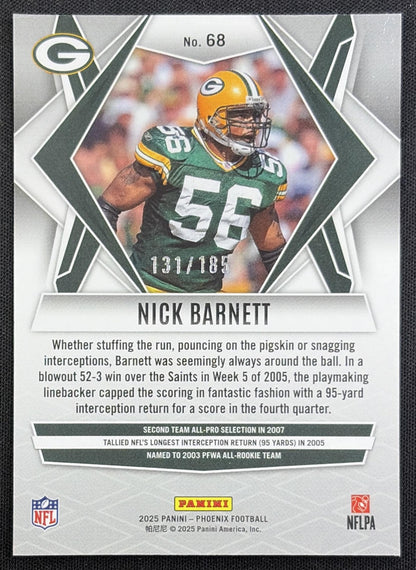 Nick Barnett 2025 Panini Phoenix Yellow Pyramids Prizm /185 Packers
