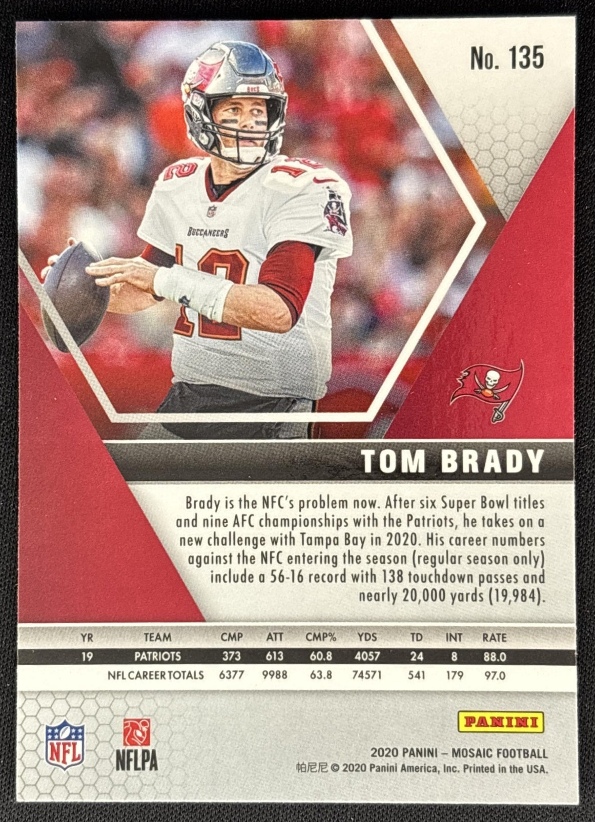 Tom Brady 2020 Panini Mosaic Buccaneers Sports Trading Cards