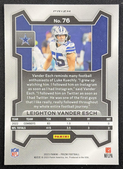 Leighton Vander Esch 2023 Panini Prizm Green Wave Cowboys