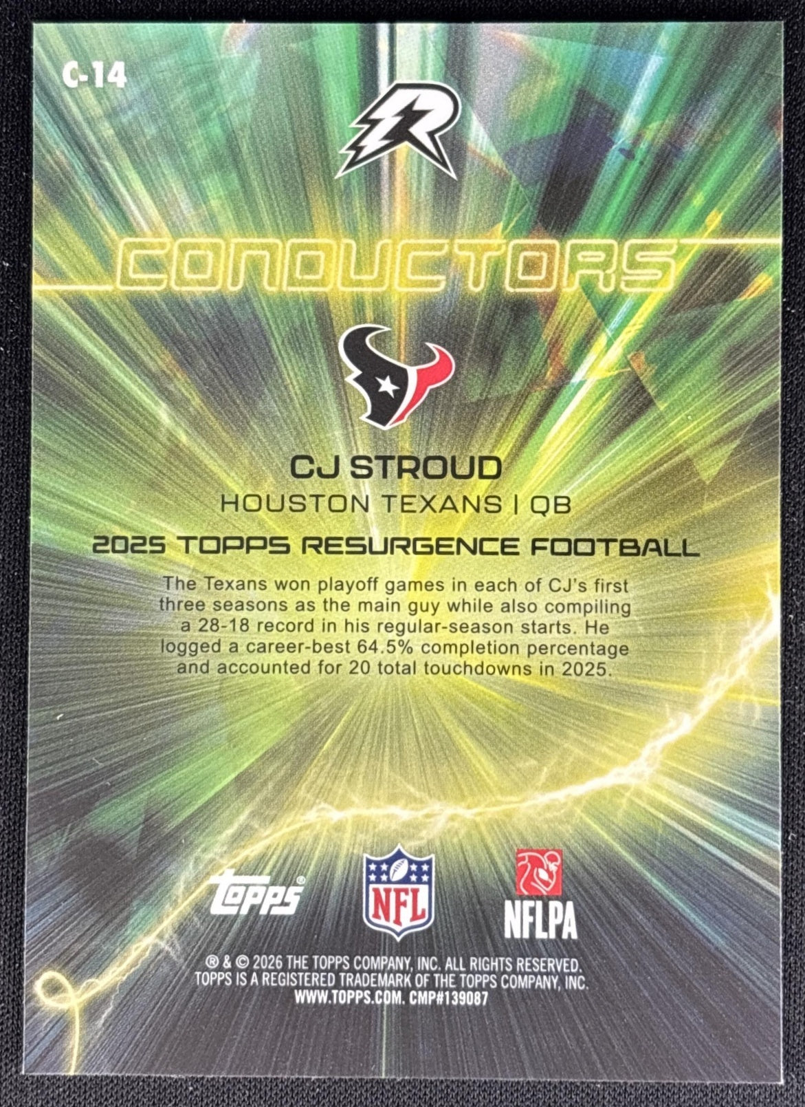 CJ Stroud 2025 Topps Resurgence Conductors Texans