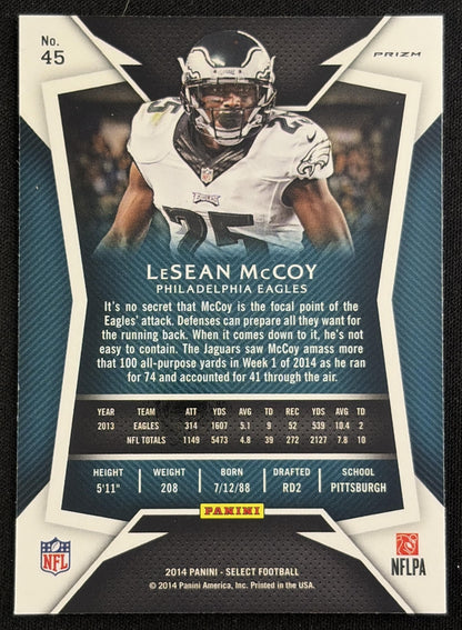 LeSean McCoy 2014 Panini Select Silver Prizm Eagles