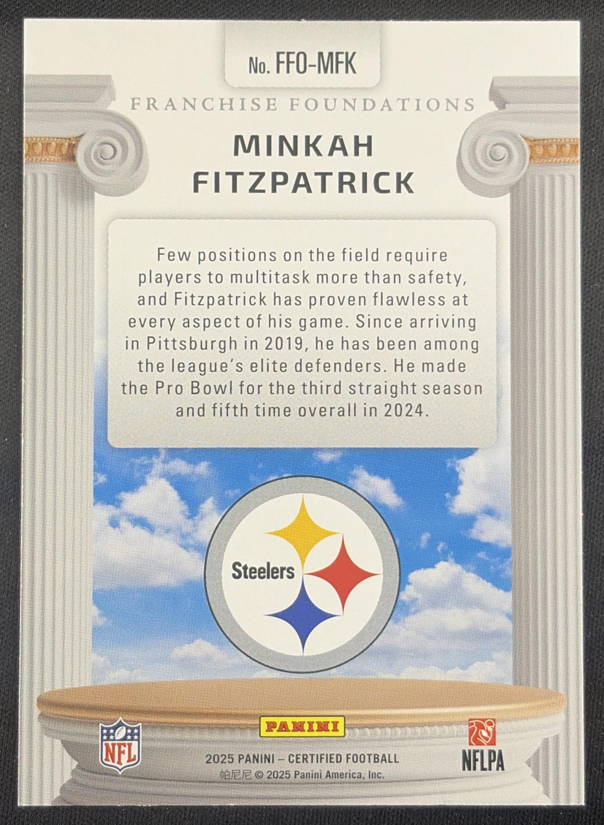 Minkah Fitzpatrick 2025 Panini Certified Franchise Foundations Mirror Red /99 Steelers
