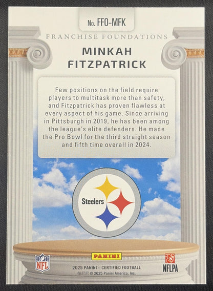Minkah Fitzpatrick 2025 Panini Certified Franchise Foundations Mirror Red /99 Steelers