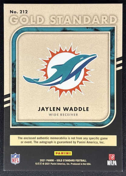 Jaylen Waddle 2021 Panini Gold Standard Rookie Patch Auto RPA /125 Dolphins Sports Trading Cards