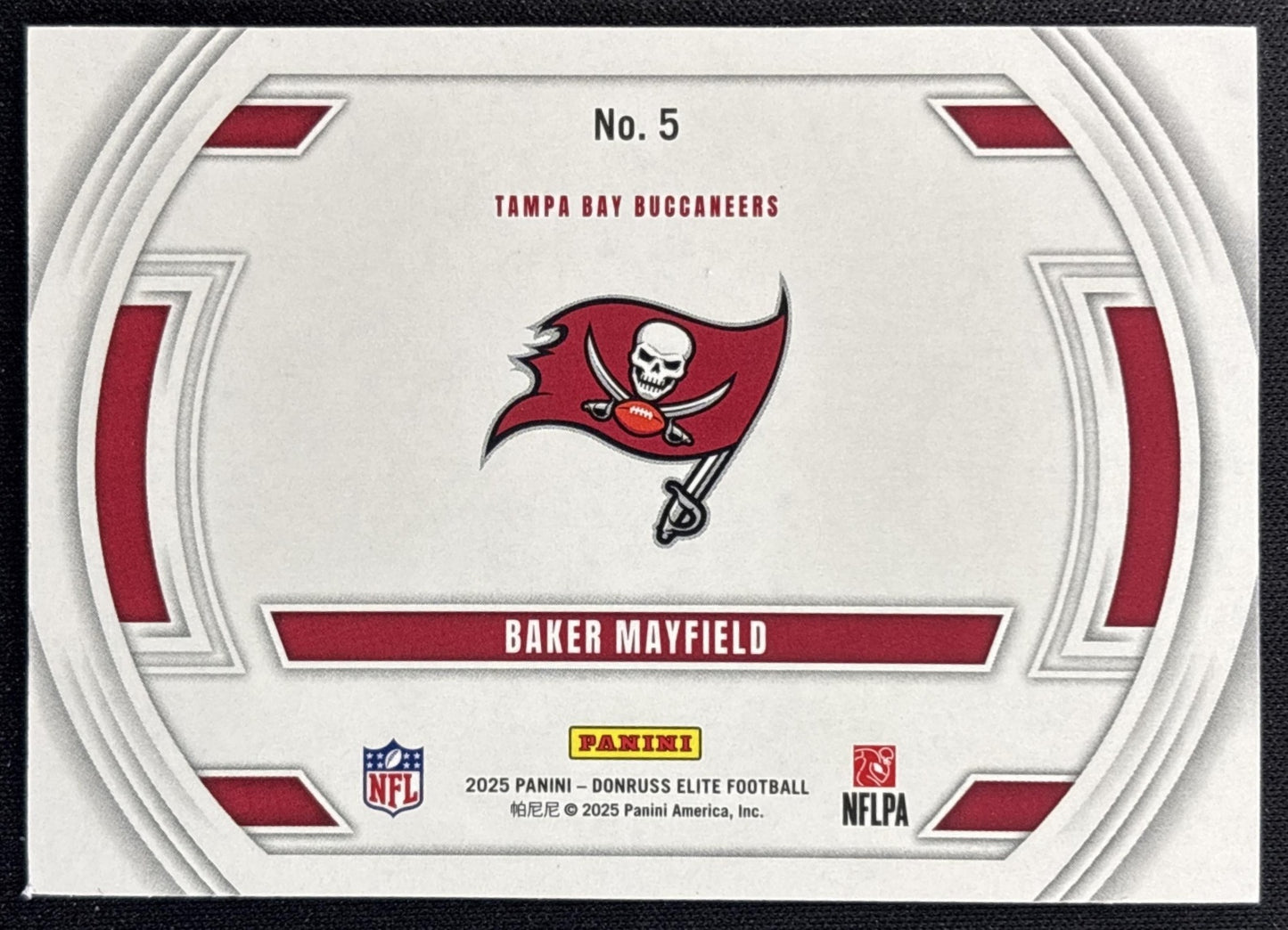 Baker Mayfield 2025 Panini Donruss Elite Field Vision /799 Buccaneers back