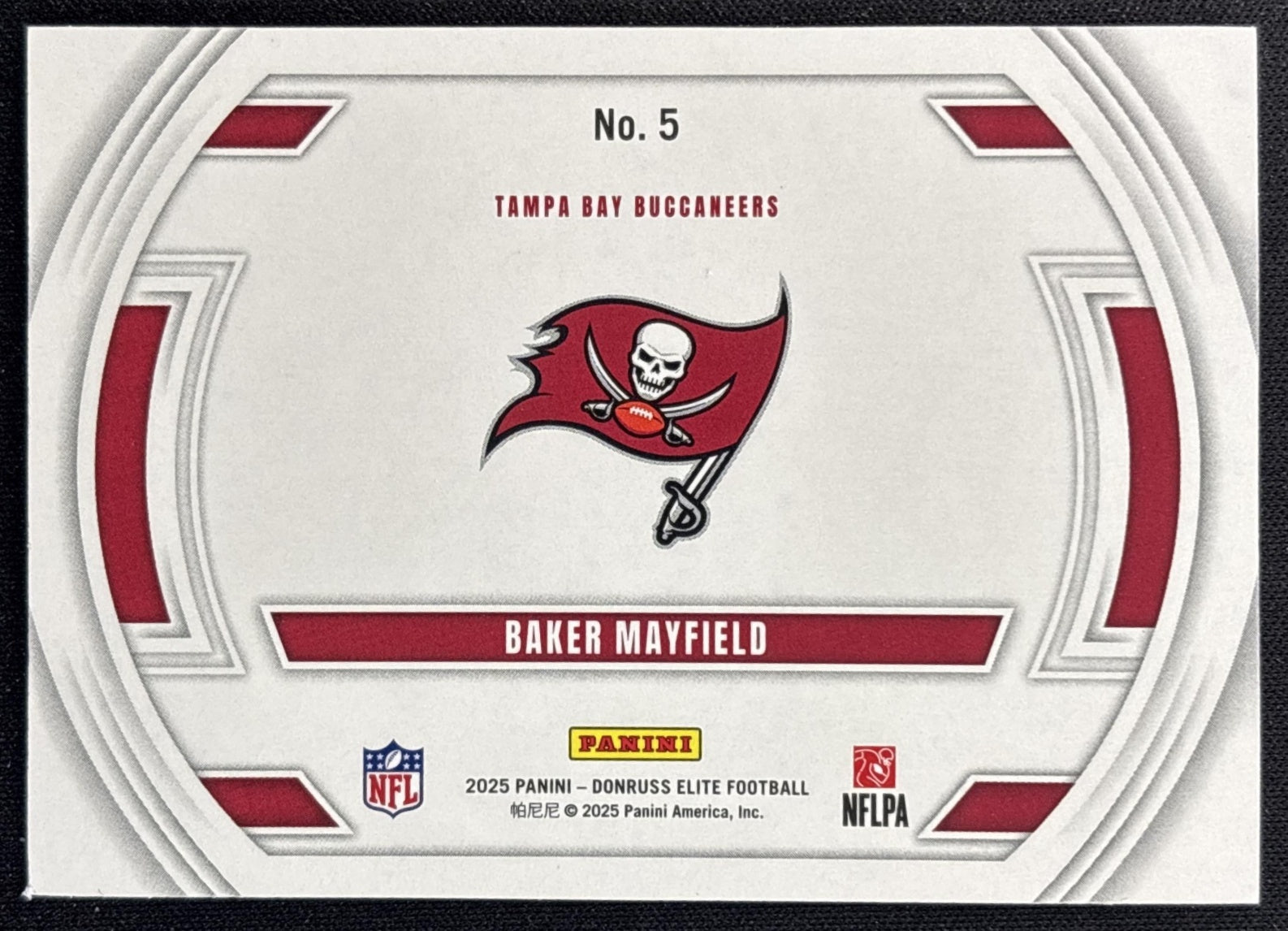 Baker Mayfield 2025 Panini Donruss Elite Field Vision /799 Buccaneers back