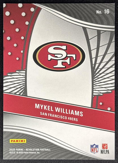 Mykel Williams 2025 Panini Revolution Supernova 49ers Sports Trading Cards