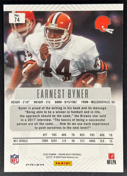 Earnest Byner 2024 Prizm Deca Red /199 Browns - Wayne Collection