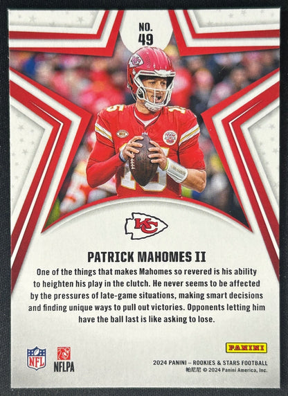 Patrick Mahomes II 2024 Rookies & Stars Red Chiefs Sports Trading Card