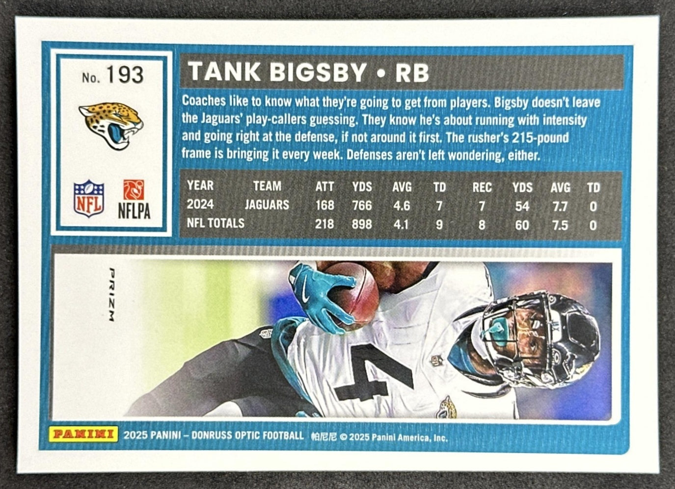Tank Bigsby 2025 Panini Donruss Optic Stars Prizm Jaguars Sports Trading Card