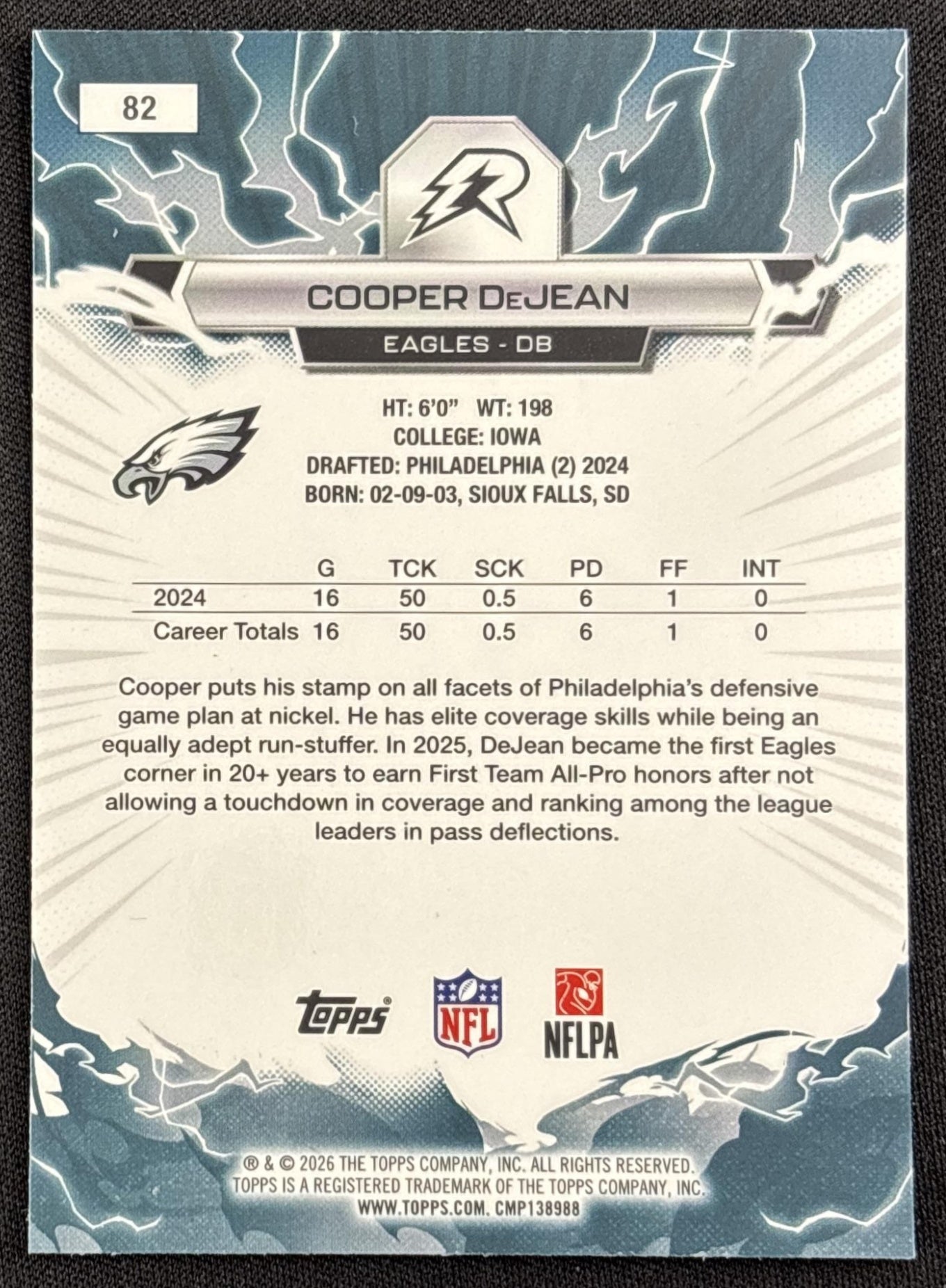 Cooper DeJean 2025 Topps Resurgence Bronze Surge Refractor /375 Eagles