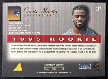 Curtis Martin 1995 Pinnacle Select Certified Patriots Sports Trading Card